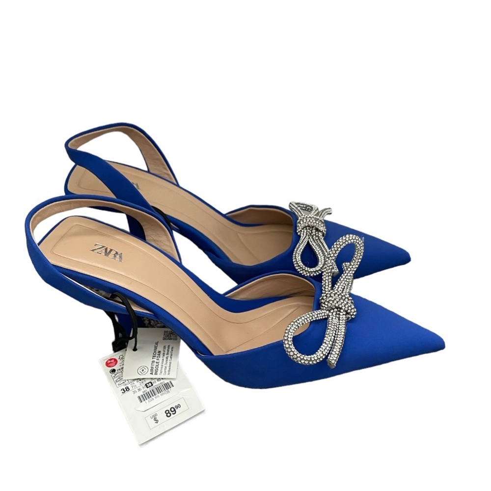 Blue slingback shoes